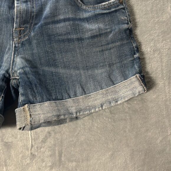 7 for all Mankind Distressed Medium Wash Jean Denim Shorts Size 24 - Picture 3 of 10